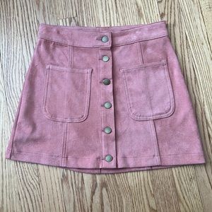 Altar’d State Pink Suede Skirt